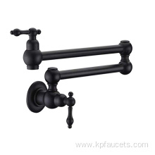 Matte Black Brass Wall Mount Kitchen Faucet